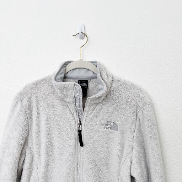 [The North Face] Light Gray Fuzzy Fleece Full Zip Osito Jacket Size Medium M - Picture 8 of 10